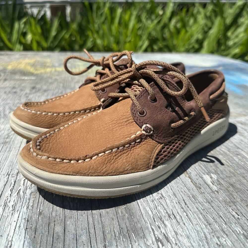 Sperry Top-Sider Men’s 9 Shoes Gamefish 3-Eye Brown Leather Son-R Boat - BP - Picture 2 of 13